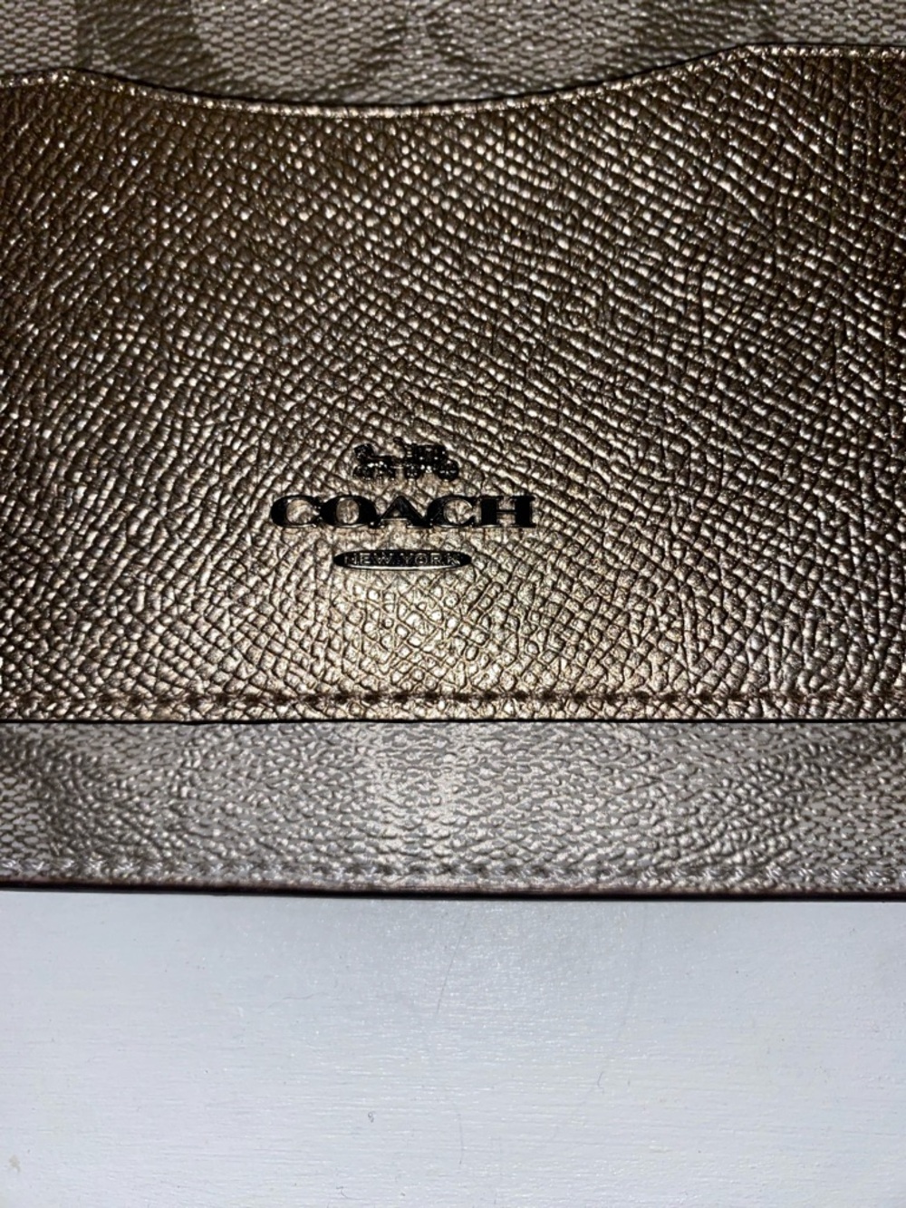 Coach Signature Zip Top Cardholder Wristlet Leather Wallet - Picture 2 of 13